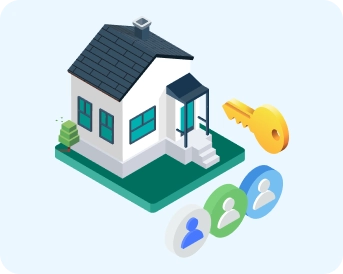Illustration of a house and key representing occupancy and use type indicators